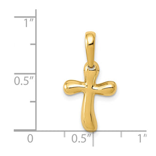 14k Yellow Gold Small Freeform Cross Pendant