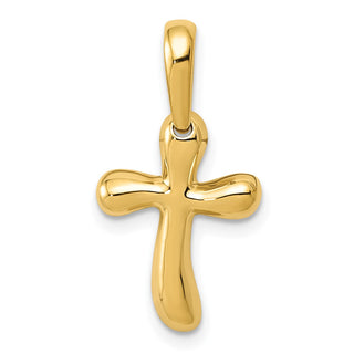 14k Yellow Gold Small Freeform Cross Pendant