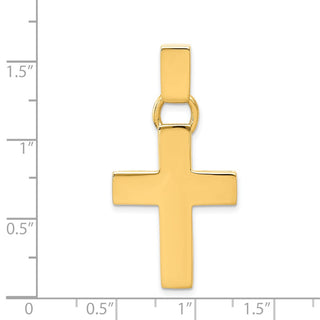 14k Yellow Gold Hollow Cross Pendant K444