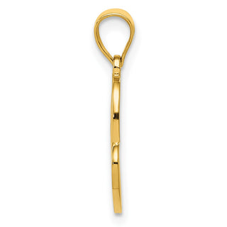 14k Yellow Gold Polished Double Heart Pendant K4671
