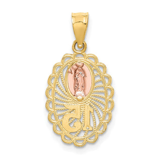14k Two-Tone Gold 15 Guadalupe Pendant