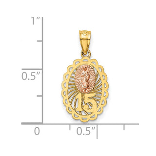14k Two-Tone Gold 15 Guadalupe Pendant