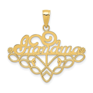 14k Yellow Gold GRANDMA Birthstone Holder Charm Holder Pendant