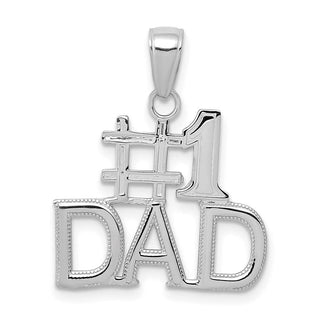 14k White Gold #1 Dad Pendant K4734W