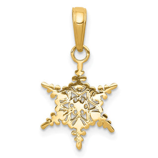 14k Yellow Gold Small Snowflake Pendant