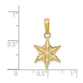 14k Yellow Gold Small Snowflake Pendant