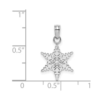 14K White Gold Small Snowflake Pendant