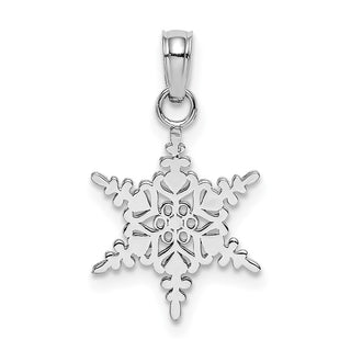 14K White Gold Small Snowflake Pendant