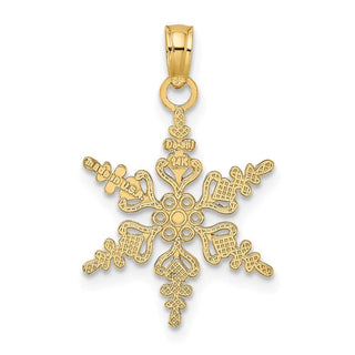14k Yellow Gold Polished Snowflake Pendant K4743