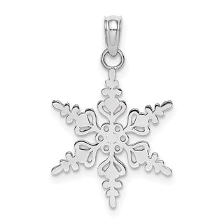 14k White Gold Polished Snowflake Pendant K4743W