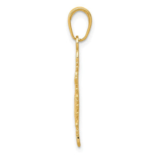 14k Yellow Gold Snowflake Pendant K4744
