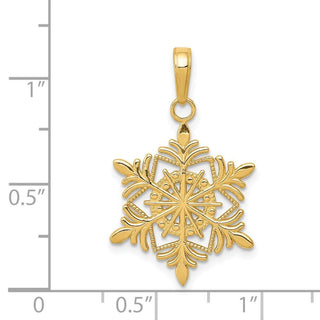 14k Yellow Gold Snowflake Pendant K4744