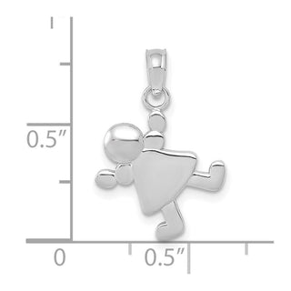 14k White Gold Little Girl Pendant