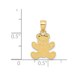 14k Yellow Gold Teddy Bear Pendant K4762