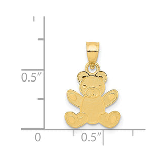 14k Yellow Gold Teddy Bear Pendant K4762