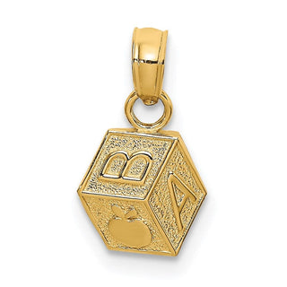14k Yellow Gold Baby Block Pendant