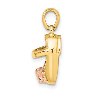 14k Yellow and Rose Gold Baby Shoe Pendant K4767