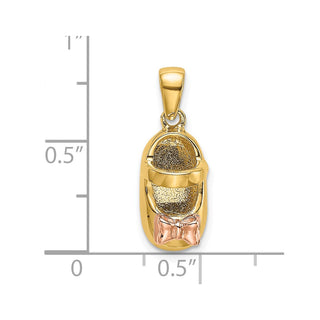 14k Yellow and Rose Gold Baby Shoe Pendant K4767