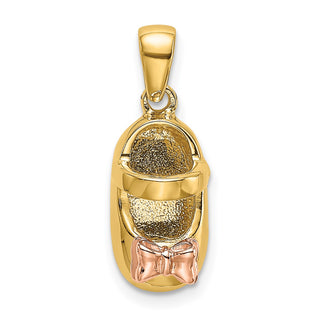 14k Yellow and Rose Gold Baby Shoe Pendant K4767