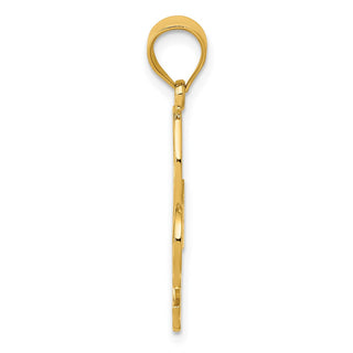 14k Yellow Gold Filigree Fleur De Lis Pendant