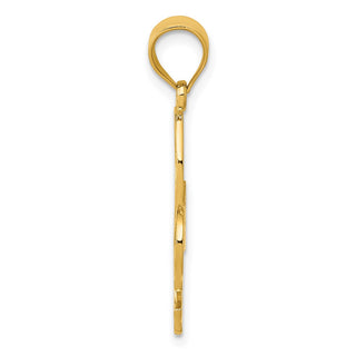 14k Yellow Gold Filigree Fleur De Lis Pendant