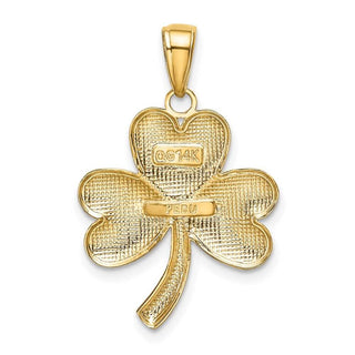 14k Yellow Gold Shamrock Pendant K4778