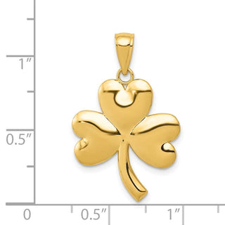 14k Yellow Gold Shamrock Pendant K4778