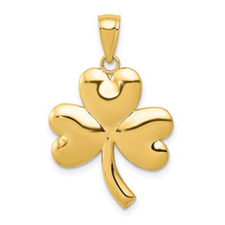 14k Yellow Gold Shamrock Pendant K4778