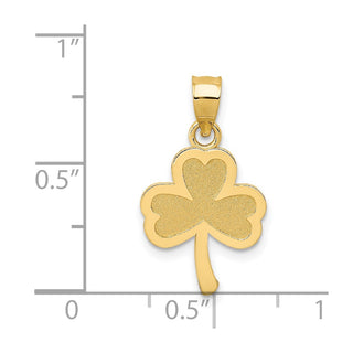 14k Yellow Gold 3 Leaf Clover Pendant
