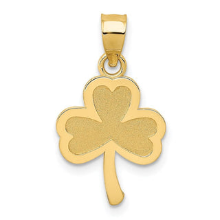 14k Yellow Gold 3 Leaf Clover Pendant