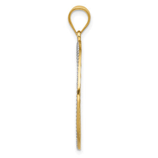 14k Yellow Gold And Rhodium Filigree Tree Of Life Pendant