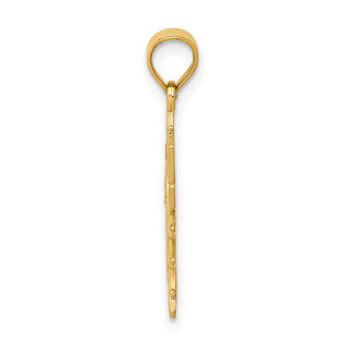 14k Yellow Gold Polished Filigree Sun Pendant