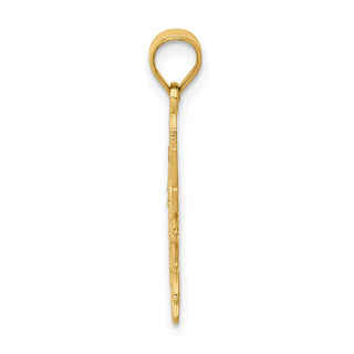 14k Yellow Gold Polished Filigree Sun Pendant