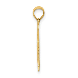 14k Yellow Gold Polished Filigree Sun Pendant