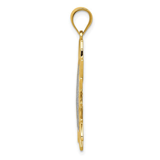 14k Yellow Gold And Rhodium Sun Filigree Pendant