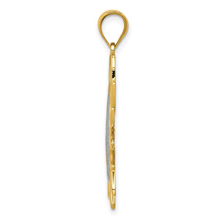 14k Yellow Gold And Rhodium Sun Filigree Pendant