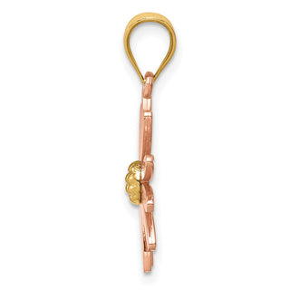 14k Yellow and Rose Gold Daisy Flower Pendant