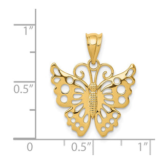 14k Yellow Gold Butterfly Pendant K4837