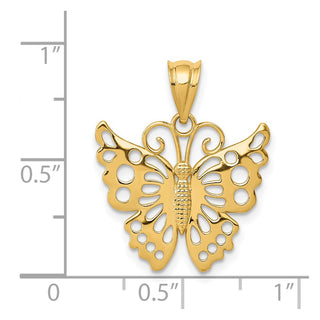 14k Yellow Gold Butterfly Pendant K4837