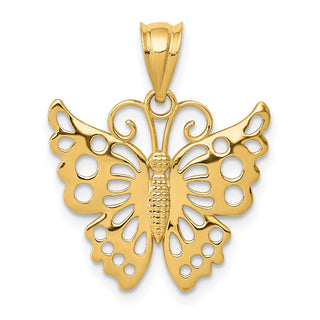 14k Yellow Gold Butterfly Pendant K4837
