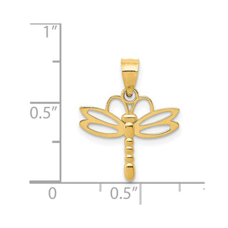 14k Yellow Gold Dragonfly Pendant K4851