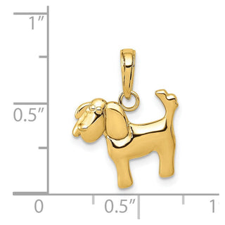 14k Yellow Gold Polished Dog Pendant