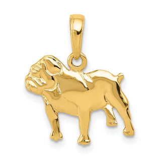 14k Yellow Gold Bulldog Pendant