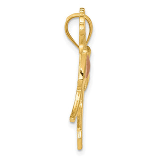 14k Yellow and Rose Gold Horse w/ Heart Charm