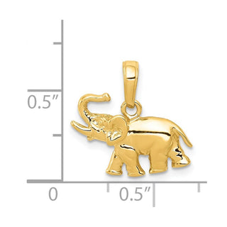 14k Yellow Gold Polished Elephant Pendant