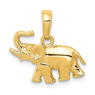 14k Yellow Gold Polished Elephant Pendant
