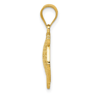 14k Yellow Gold Filigree Fish Pendant