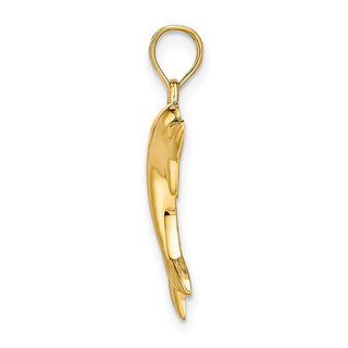 14k Yellow Gold Polished Dolphin Pendant