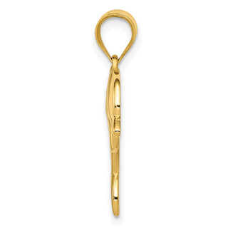 14k Yellow Gold Filigree Dolphin Pendant