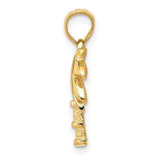 14k Yellow Gold Palm Tree Pendant K4912